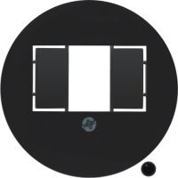 Płytka czołowa do gniazda głośnikowego i ładowania USB, czarny, Serie 1930/Glas | 104001 Hager