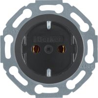 Gniazdo Schuko 16A 250V IP20 samozaciski, czarny, Seria 1930/Glas | 474521 Hager