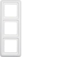 Ramka potrójna z uszczelką, biały, IP44 | 53133009 Hager