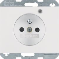 Gniazdo z/u i LED kontrolną z podwyższoną ochroną styków, biały, połysk, K.1 | 6765097009 Hager