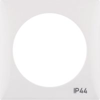 Ramka pojedyncza z nadrukiem "IP44" bez uszczelki, biały, połysk, Integro Flow | 918272599 Hager