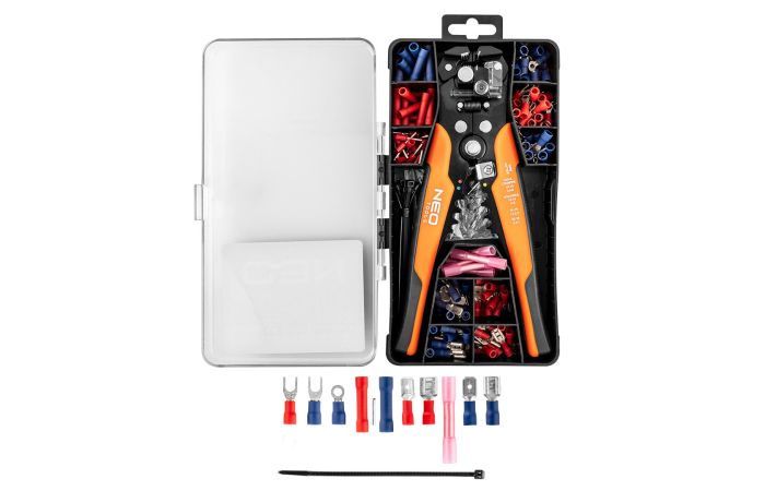Automatyczny ściągacz izolacji 205mm, czołowy + konektory 230 szt. 01-542 Neo Tools | WEG-2027687 Produkty Marketingowe