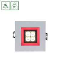 Oprawa FIALE 4LED 4x1W 30st 230V SQUARE z ramką czerwoną WW oczka LED | SLI021017WW_RED Wojnarowscy