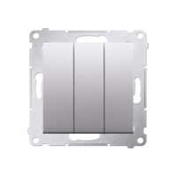 Przycisk potrójny (moduł) zwierny 10AX, szybkozłącza, srebrny mat metalizowany DP31.01/43 Simon 54 | DP31.01/43 Kontakt Simon