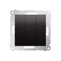 Przycisk potrójny z podświetleniem LED (moduł) 10AX, 250V, szybkozłącza, antracyt DP31L.01/48 | DP31L.01/48 Kontakt Simon