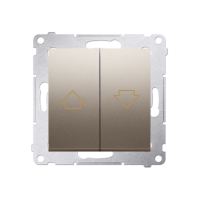 Przycisk roletowy (moduł) 16AX, 250V, zaciski śrubowe, złoty mat DZP1A.01/44 Simon 54 | DZP1A.01/44 Kontakt Simon