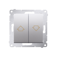 Przycisk roletowy do sterowania roletą z wielu miejsc (moduł) 10AX, 250V, zaciski śrubowe, srebrny | DZP1W.01/43 Kontakt Simon