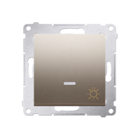 Przycisk „światło” z podświetleniem LED (moduł) 16AX, 250V, zaciski śrubowe, złoty mat DS1AL.01/44 | DS1AL.01/44 Kontakt Simon