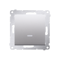 Przycisk pojedynczy zwierny z podświetleniem bez piktogramu, 10AX, szybkozłącza, srebrny DP1L.01/43 | DP1L.01/43 Kontakt Simon