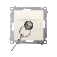 Łącznik na kluczyk roletowy chwilowy przycisk (moduł) 3 poz.„I-0-II" 2 styki N/O 5A, 250V, kremowy | DPZK.01/41 Kontakt Simon