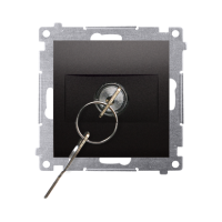 Łącznik na kluczyk roletowy chwilowy przycisk (moduł) 3 poz.„I-0-II" 2 styki N/O 5A, 250V, antracyt | DPZK.01/48 Kontakt Simon