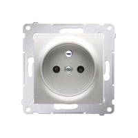 Gniazdo wtyczkowe z/u i przesłoną, 16A, zaciski śrubowe, srebrny mat DGZ1Z.01/43 Simon 54 | DGZ1Z.01/43 Kontakt Simon