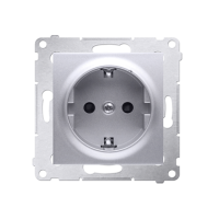 Gniazdo Schuko z przesłonami (moduł) 16A, 250V, szybkozłącza, srebrny mat DGSz1CZ.01/43 Simon 54 | DGSz1CZ.01/43 Kontakt Simon