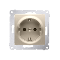 Gniazdo Schuko z przesłonami (moduł) 16A, 250V, szybkozłącza, złoty mat DGSz1CZ.01/44 Simon 54 | DGSz1CZ.01/44 Kontakt Simon