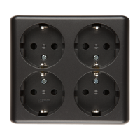 Gniazdo poczwórne Schuko n/t 16A, 250V, zaciski śrubowe, antracyt EGSZ4NZ/48 Simon 54 | EGSZ4NZ/48 Kontakt Simon
