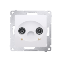 Gniazdo antenowe R-TV przelotowe (moduł) tłumienie TV i R 10 dB, biały DAP10.01/11 Simon 54 | DAP10.01/11 Kontakt Simon