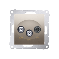 Gniazdo antenowe satelitarne podwójne SAT-SAT-RTV (moduł) złoty mat DASK2.01/44 Simon 54 | DASK2.01/44 Kontakt Simon