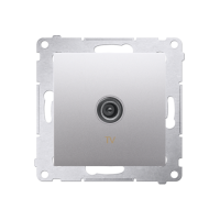 Gniazdo antenowe TV pojedyncze, do instalacji indywidualnych, srebrny mat DAK1.01/43 Simon 54 | DAK1.01/43 Kontakt Simon