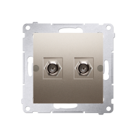 Gniazdo antenowe typu F podwójne, do instalacji indywidualnych, złoty mat DASF2.01/44 Simon 54 | DASF2.01/44 Kontakt Simon