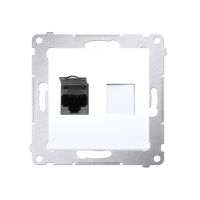 Gniazdo komputerowe pojedyncze RJ45 kat. 6 ekr. z osłoną przeciwkurzową, biały D61E.01/11 Simon 54 | D61E.01/11 Kontakt Simon