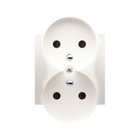 Pokrywa gniazda podwójnego z przesłonami do ramek NATURE, kremowy DGZ2MZNP/41 Simon 54 | DGZ2MZNP/41 Kontakt Simon