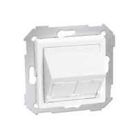 Pokrywa gniazda podwójnego RJ45, skośna z żaluzjami (moduł), biały 82579-30 Simon 82 | 82579-30 Kontakt Simon