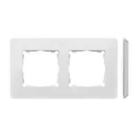 Ramka podwójna, biała, podstawa szara, Simon 82 Detail Original | 8200620-030 Kontakt Simon