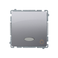 Przycisk światło z podświetleniem LED na 24V (moduł) 10AX, 24V, szybkozłącza, srebrny mat | BMS1L24V.01/43 Kontakt Simon