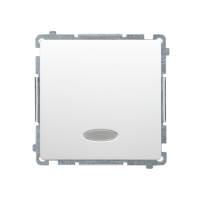 Przycisk pojedynczy zwierny z podświetleniem, 10AX, szybkozłącza, biały BMP1L.01/11 Simon Basic | BMP1L.01/11 Kontakt Simon