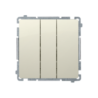 Przycisk potrójny (moduł) 10AX, 250V, szybkozłącza, beż BMP31.01/12 Simon Basic | BMP31.01/12 Kontakt Simon