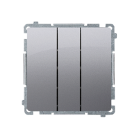 Przycisk potrójny (moduł) 10AX, 250V, szybkozłącza, stal inox BMP31.01/21 Simon Basic | BMP31.01/21 Kontakt Simon