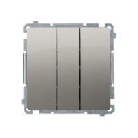 Przycisk potrójny (moduł) 10AX, 250V, szybkozłącza, satynowy BMP31.01/29 Simon Basic | BMP31.01/29 Kontakt Simon