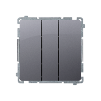 Przycisk potrójny (moduł) 10AX, 250V, szybkozłącza, srebrny mat BMP31.01/43 Simon Basic | BMP31.01/43 Kontakt Simon