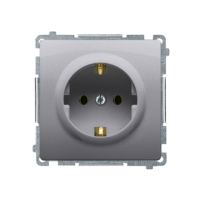 Gniazdo wtyczkowe z/u Schuko (moduł) 16A, 250V, zaciski śrubowe, stal inox BMGSZ1.01/21 Simon Basic | BMGSZ1.01/21 Kontakt Simon