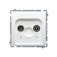 Gniazdo antenowe R-TV przelotowe (moduł) tłumienie 10 dB, biały BMZAP10/1.01/11 Simon Basic | BMZAP10/1.01/11 Kontakt Simon