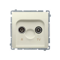 Gniazdo antenowe R-TV przelotowe (moduł) tłumienie 10 dB, beż BMZAP10/1.01/12 Simon Basic | BMZAP10/1.01/12 Kontakt Simon