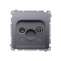 Gniazdo antenowe R-TV przelotowe (moduł) tłumienie 10 dB, stal inox BMZAP10/1.01/21 Simon Basic | BMZAP10/1.01/21 Kontakt Simon