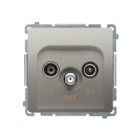 Gniazdo antenowe R-TV-SAT końcowe, satynowy BMZAR-SAT1.3/1.01/29 Simon Basic | BMZAR-SAT1.3/1.01/29 Kontakt Simon