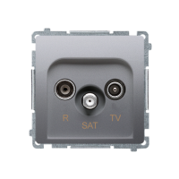 Gniazdo antenowe R-TV-SAT przelotowe (moduł) srebrny mat BMZAR-SAT1.3/1.01/43 Simon Basic | BMZAR-SAT1.3/1.01/43 Kontakt Simon