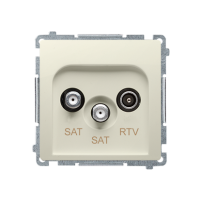 Gniazdo antenowe satelitarne podwójne końcowe SAT-SAT-RTV, beż BMZAR+SAT3.1-P2.01/12 Simon Basic | BMZAR+SAT3.1-P2.01/12 Kontakt Simon