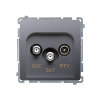 Gniazdo antenowe satelitarne końcowe SAT-SAT-RTV, stal inox BMZAR+SAT3.1-P2.01/21 Simon Basic | BMZAR+SAT3.1-P2.01/21 Kontakt Simon