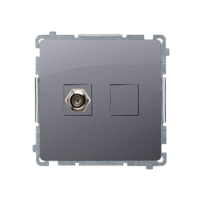 Gniazdo antenowe typu F pojedyncze (moduł), stal inox BMAF1.01/21 Simon Basic | BMAF1.01/21 Kontakt Simon