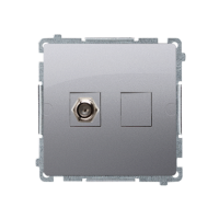 Gniazdo antenowe typu F pojedyncze  (moduł), srebrny mat BMAF1.01/43 Simon Basic | BMAF1.01/43 Kontakt Simon