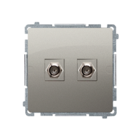 Gniazdo antenowe typu "F" podwójne (moduł), satynowy BMAF2.01/29 Simon Basic | BMAF2.01/29 Kontakt Simon