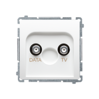 Gniazdo TV-DATA, dwa porty wyjściowe typu F, biały BMAD1.01/11 Simon Basic | BMAD1.01/11 Kontakt Simon