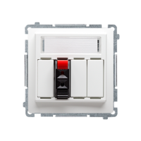 Gniazdo głośnikowe 1-krotne z polem opisowym, biały BMGL31.01/11 Simon Basic | BMGL31.01/11 Kontakt Simon