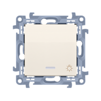 Przycisk światło z podświetleniem LED (moduł) 10AX, zaciski śrubowe, krem CS1L.01/41 Simon 10 | CS1L.01/41 Kontakt Simon