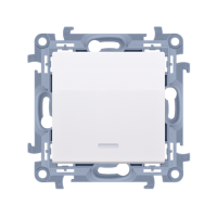 Przycisk bez piktogramu z podświetleniem LED, 10AX, zaciski śrubowe, biały CP1L.01/11 Simon 10 | CP1L.01/11 Kontakt Simon