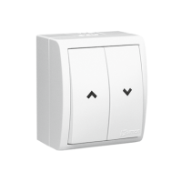 Przycisk hermetyczny natynkowy roletowy IP54, 10AX 250V, zaciski śrubowe, biały, Simon Aquarius | AQZ1/11 Kontakt Simon