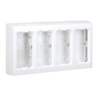 Obudowa n/t 4-modułowa z pokrywami bocznymi, 8x K45, czysta biel Simon Connect | SBC400/9 Kontakt Simon